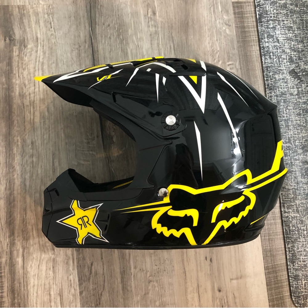 Fox Racing Black and Yellow Helmet